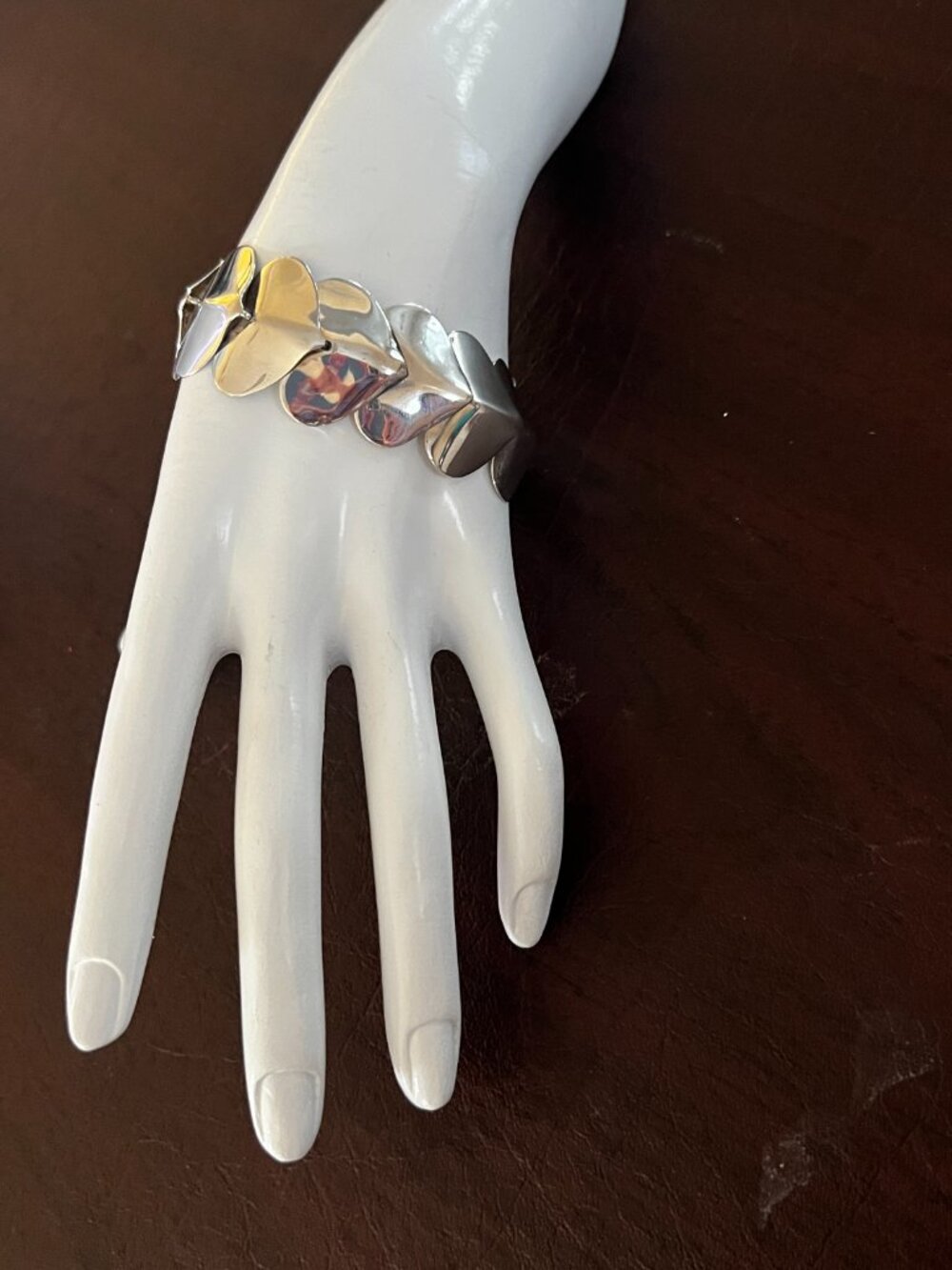 Joseph Esposito ESPO Shiny Love Hearts Chain Bracelet 925 VINTAGE